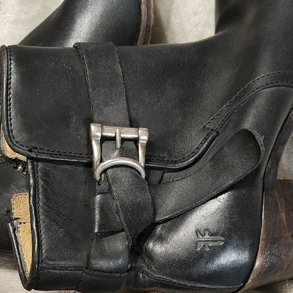 Frye Marjorie Knotted Black Ankle Boots Size 6B - Picture 10 of 10